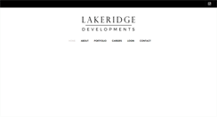 Desktop Screenshot of lakeridgedevelopments.com